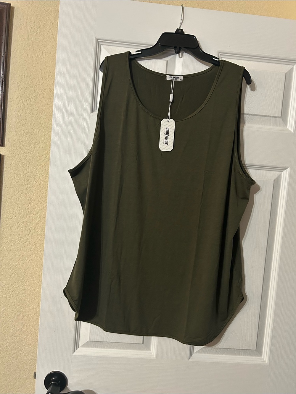 Relaxed Olive Scoop Neck Tank Top